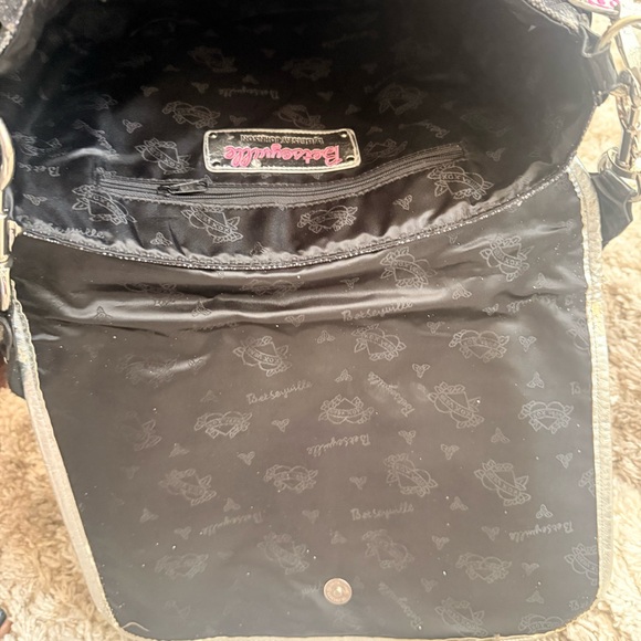 Vintage Betseyville Glitter Varsity Messenger Bag
